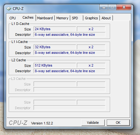 ASUS Eee PC 1201N CPU-Z
