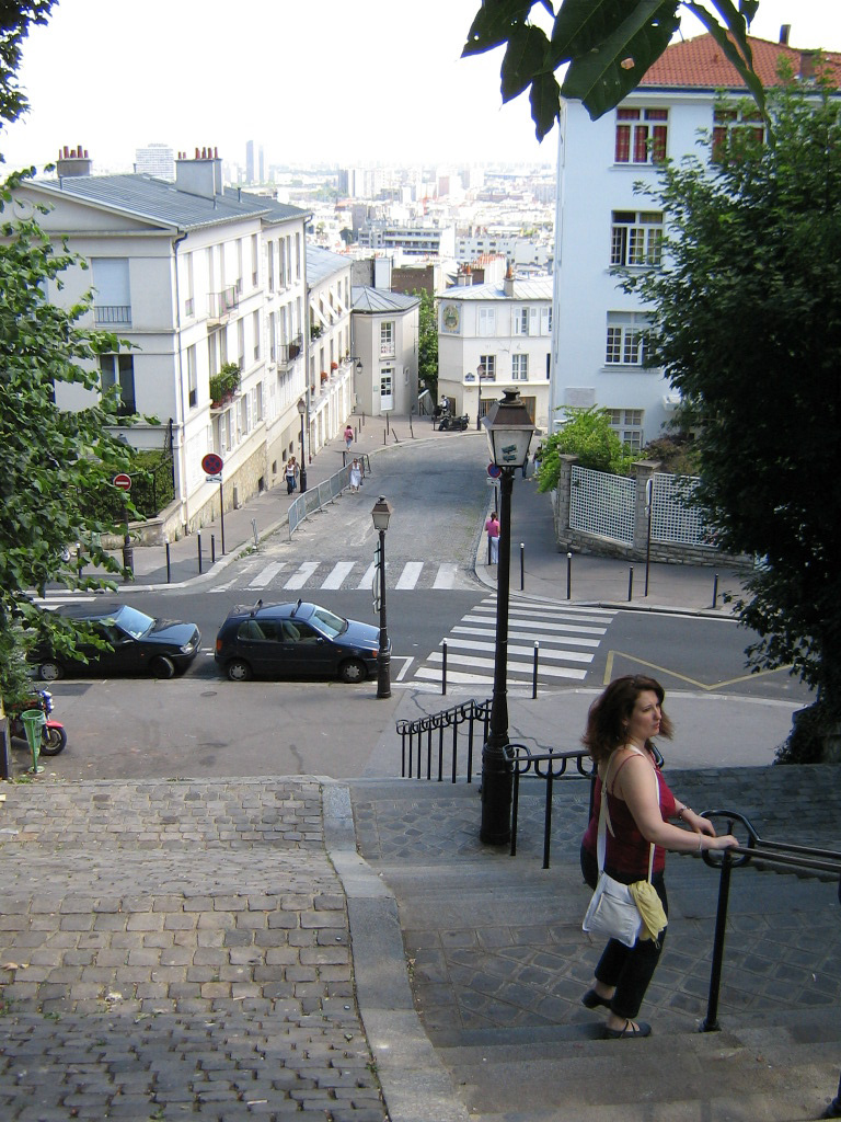 A Rue de Mont Cenis lépcsői a Montmartre-on