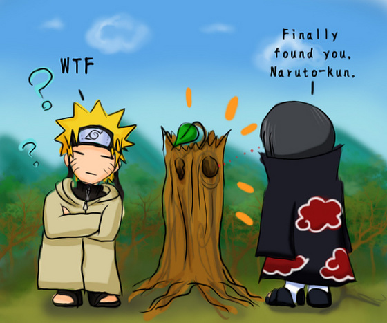 Itachi finds Naruto XD by Pink MaskedDKA