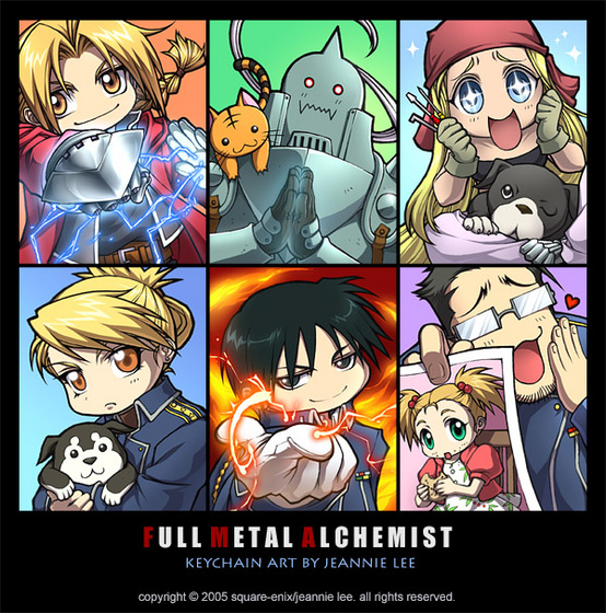 Full Metal Alchemist keychains by junosama