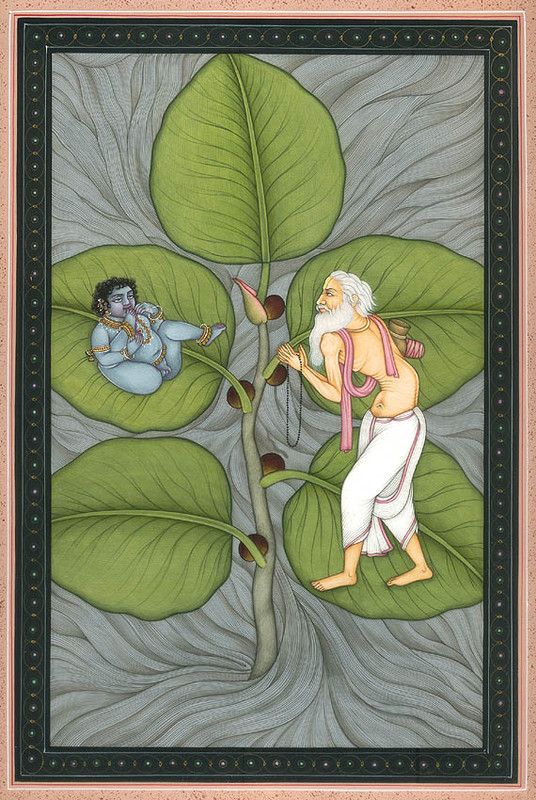 sage markandeya praying toesucking baby krishna hi91