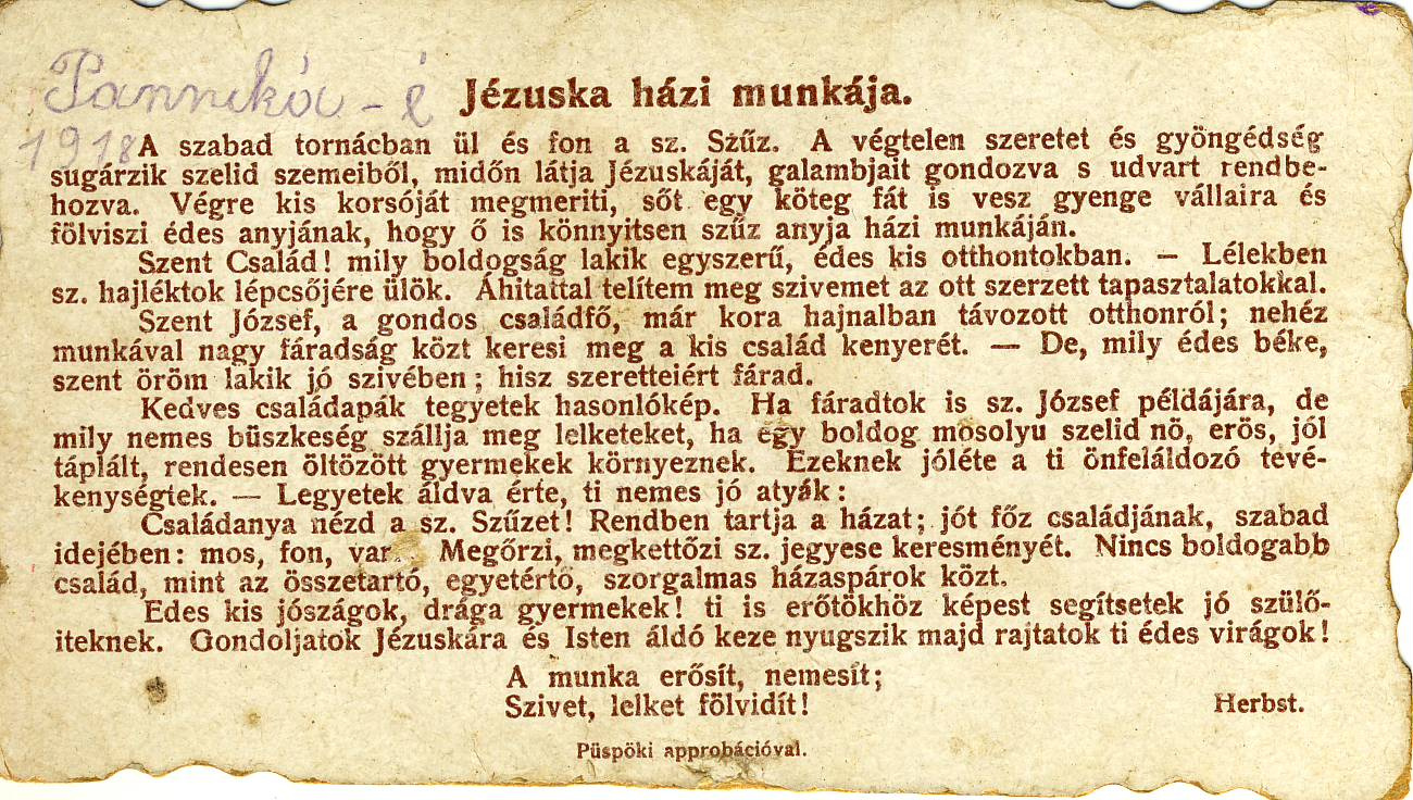 1918 jézuska házi munkája 2