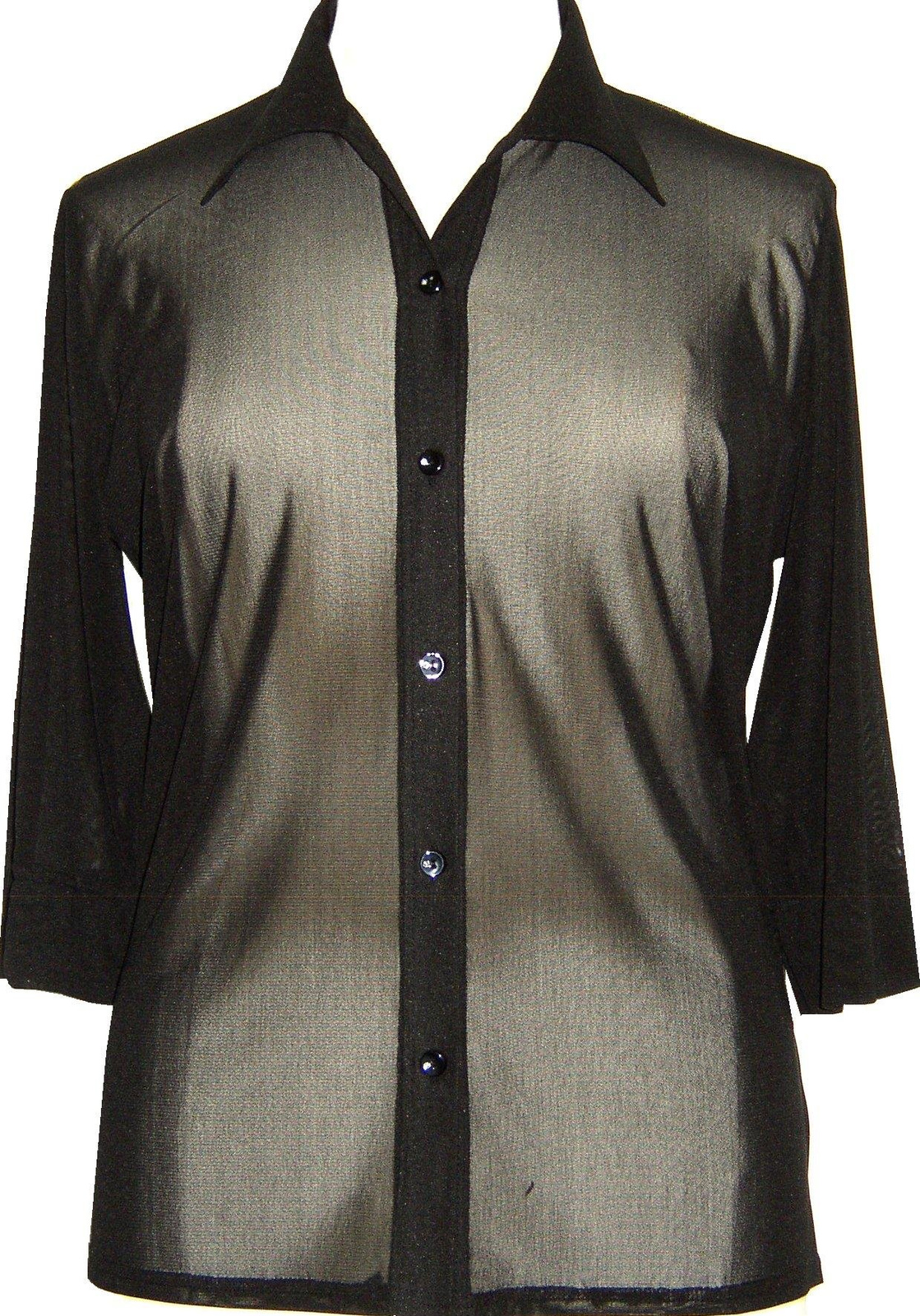 460011 Chiffonbluse Knopf- scz,