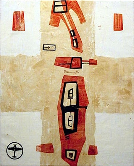 6  REGRESSUS AD UTERUM 7,olaj, vászon,linó, 60x50cm, 2003