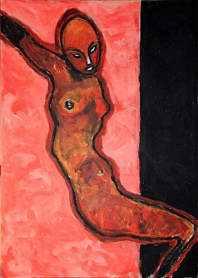 57 MADONNA 1, akril, papír, 70x50cm, 2006