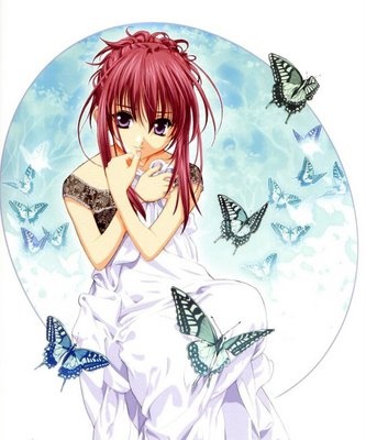 anime girl butterflies