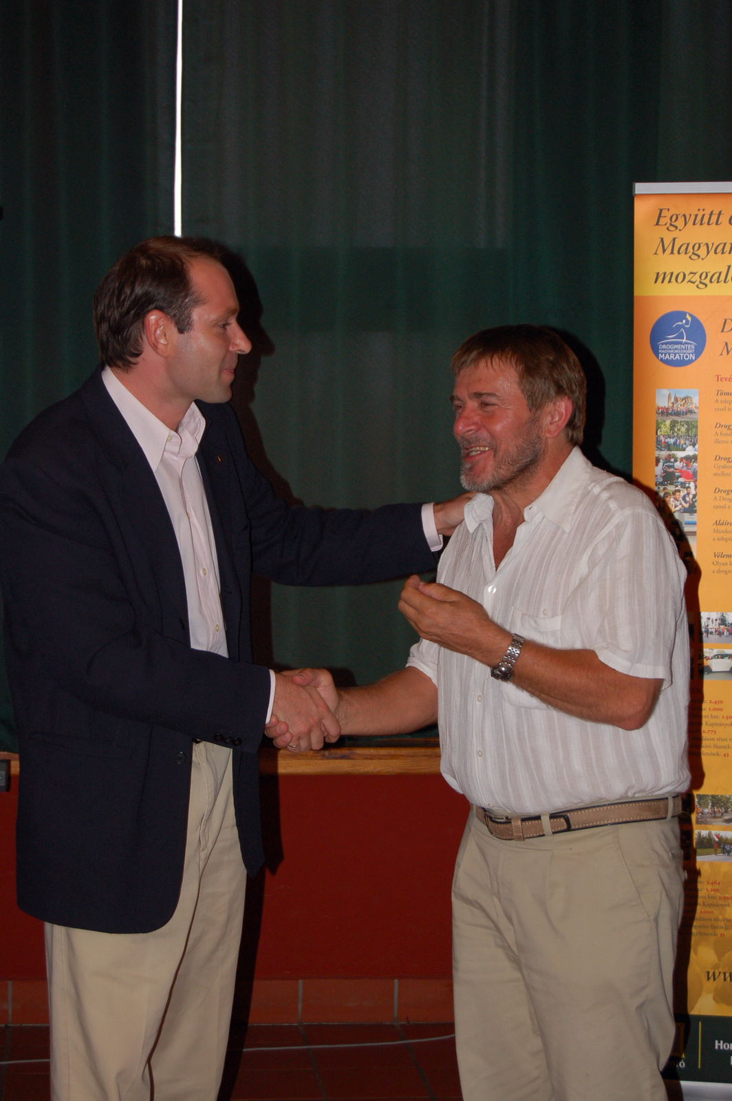 Ákos with very famous writer and comedian, Nagy Bandó András, on