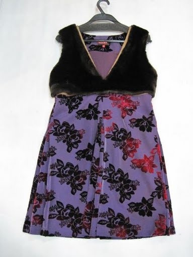 90807A-08A PRADA PURPLE COTTON&VELOUR DRESS SIZE 2 4 6 PRICE USD