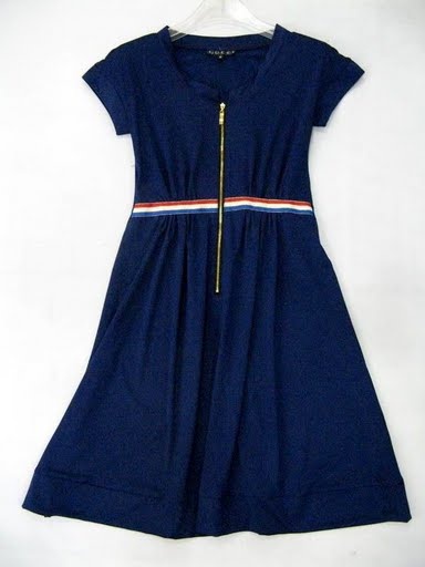 90715C-14 GUCCI BLUE SILK JERSEY DRESS SIZE 2 4 6 PRICE USD 37[1