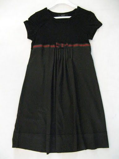 90717C-18 GUCCI BLACK SILK&JERSEY DRESS SIZE 2 4 6 PRICE USD 39[