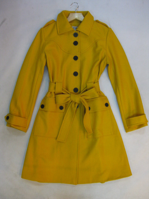 91015A-23 MOSCHINO YELLOW COTTON COAT SIZE 2 4 6  PRICE USD48