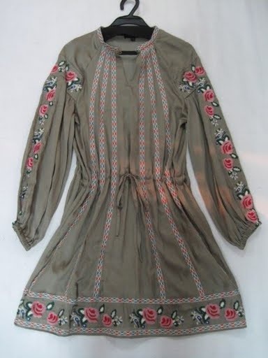 90804A-14A ANNASUI GREEN COTTON&POLYESTER DRESS SIZE 2 4 6 PRICE