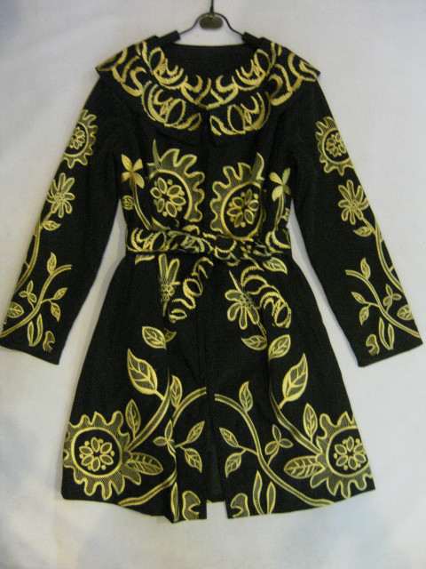 90921A-38  ANNA SUI BLACK TERYLENE DRESS SIZE 2 4 6 PRICE USD46