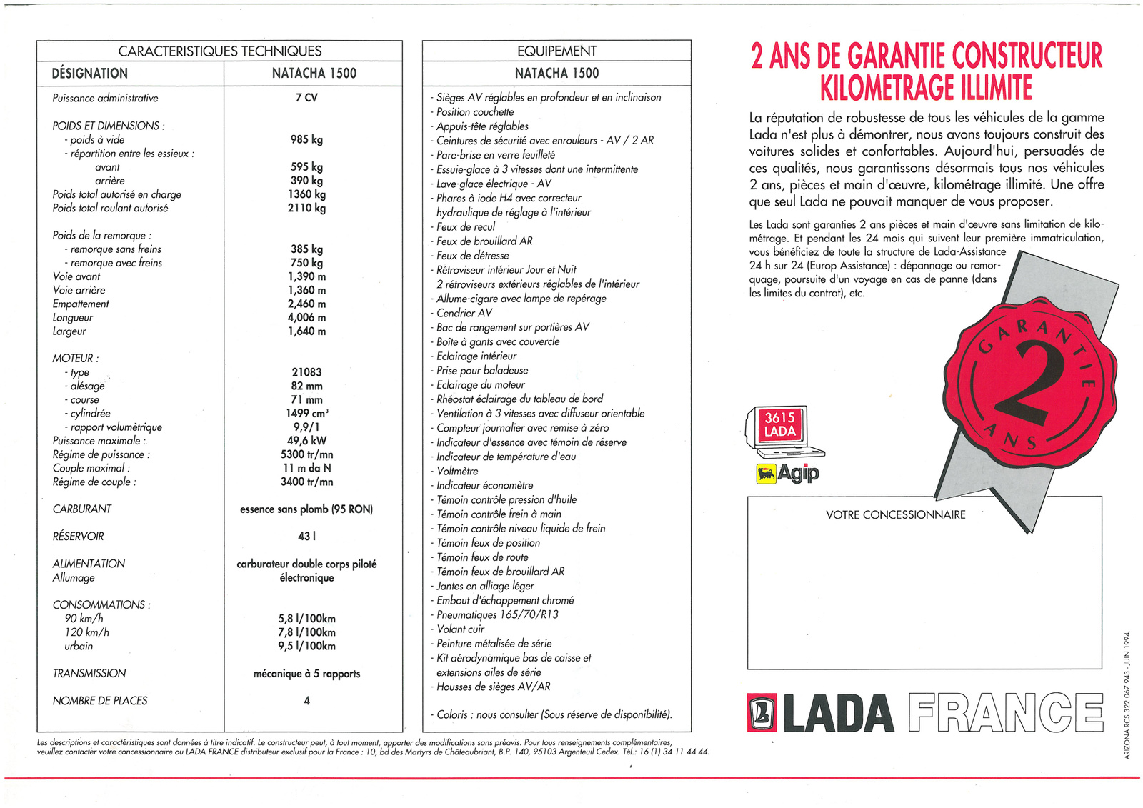 Lada Natacha Cabriolet catalogue 1994 0004