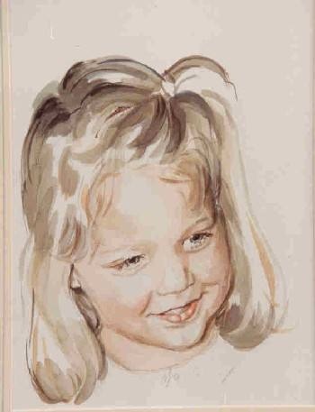 P14 Sketch of girl-watercolour d